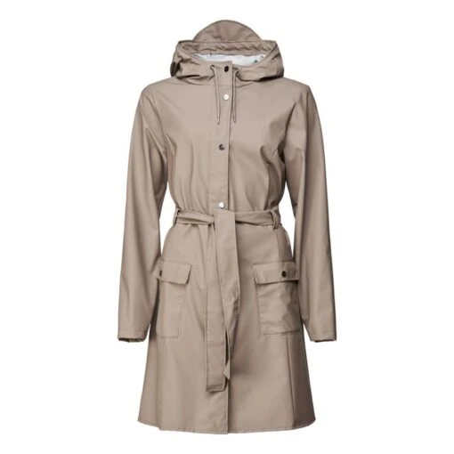 Rains Belted Waterproof Parka | Taupe Brown