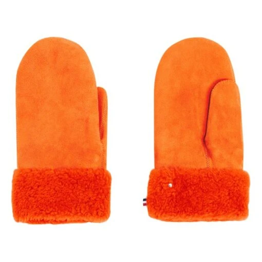 Merino Wool Mittens - Adult Collection - | Orange - Image 2
