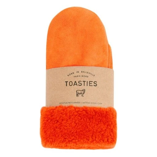 Merino Wool Mittens - Adult Collection - | Orange - Image 3