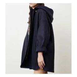Nu Nana Recycled Wool Cloth Coat | Navy Blue -Best Cloths Shop nu nana recycled wool cloth coat 3