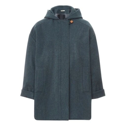 Nu Nana Recycled Wool Cloth Coat | Dark Green