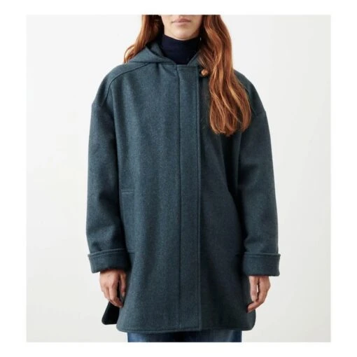 Nu Nana Recycled Wool Cloth Coat | Dark Green - Image 2