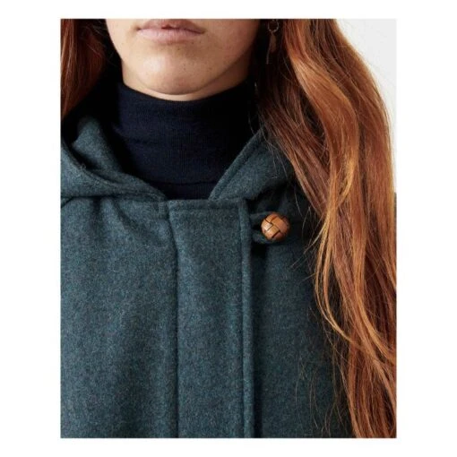 Nu Nana Recycled Wool Cloth Coat | Dark Green - Image 4