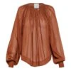 FORTE_FORTE Blouse Bohémienne Coton Et Voile De Soie | Chocolate -Best Cloths Shop unnamed file 1007