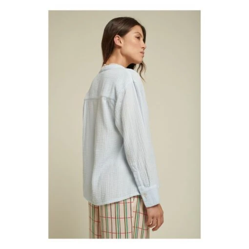 Derrick Double Cotton Gauze Shirt | Light Blue - Image 3