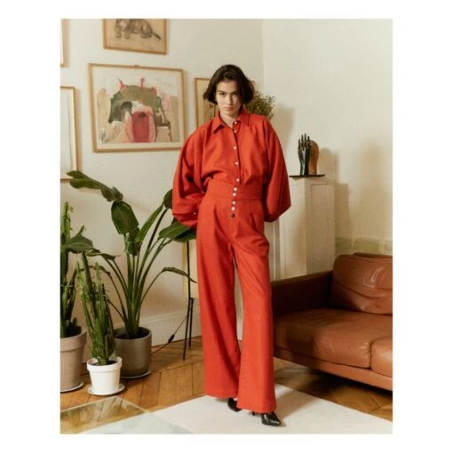 Claire Overshirt | Orange - Image 2