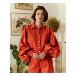 Claire Overshirt | Orange -Best Cloths Shop unnamed file 107
