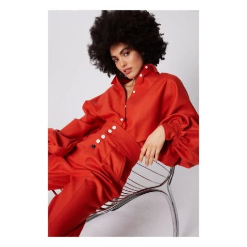 Claire Overshirt | Orange - Image 5