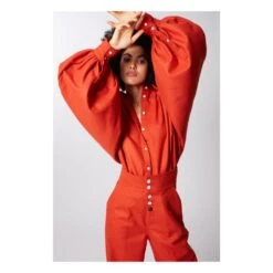 Claire Overshirt | Orange -Best Cloths Shop unnamed file 110