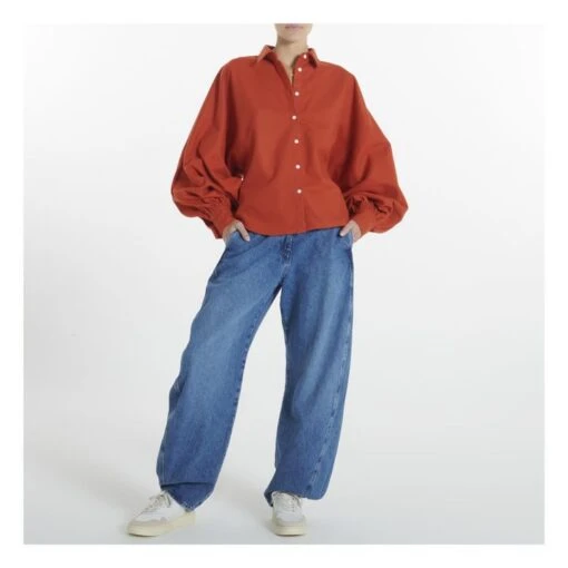 Claire Overshirt | Orange - Image 7