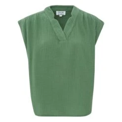 Armini Double Cotton Gauze Blouse | Green
