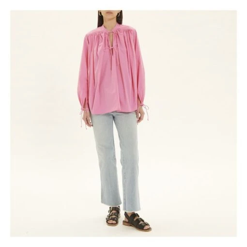 New Cigar Cotton Poplin Blouse | Pink - Image 2