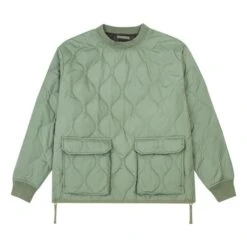 Military Quilted Jacket | Pale Green