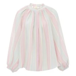 Alma Marshmallow Striped Blouse | Pink
