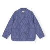 Ganni Asymmetric Quilted Jacket | Grey Blue