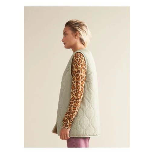 Bellerose Homman Sleeveless Jacket - Women's Collection | Green Clay - Image 6