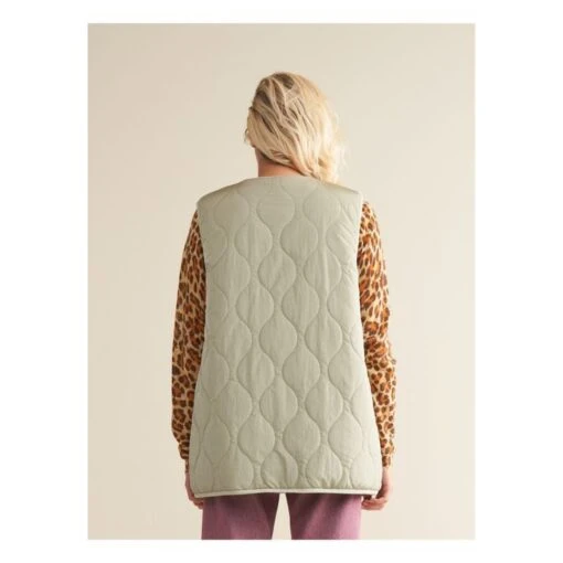 Bellerose Homman Sleeveless Jacket - Women's Collection | Green Clay - Image 13