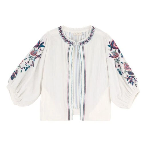 Carmel Embroidered Jacket | Ecru
