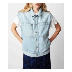 Christie Organic Cotton Jacket | Light Blue -Best Cloths Shop unnamed file 286