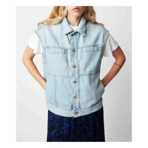Christie Organic Cotton Jacket | Light Blue - Image 3