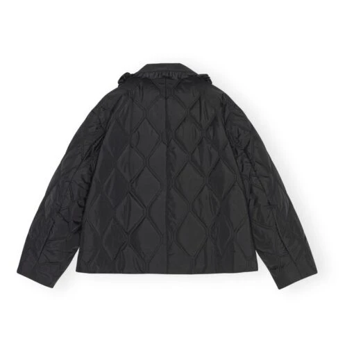 Ganni Ripstop Recycled Material Quilted Jacket | Black - Image 6
