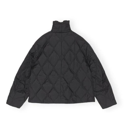 Ganni Ripstop Recycled Material Quilted Jacket | Black - Image 7