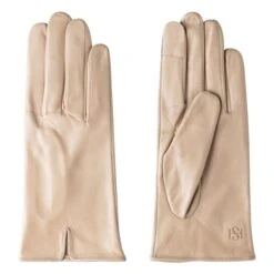 Essentials Leather Gloves | Beige
