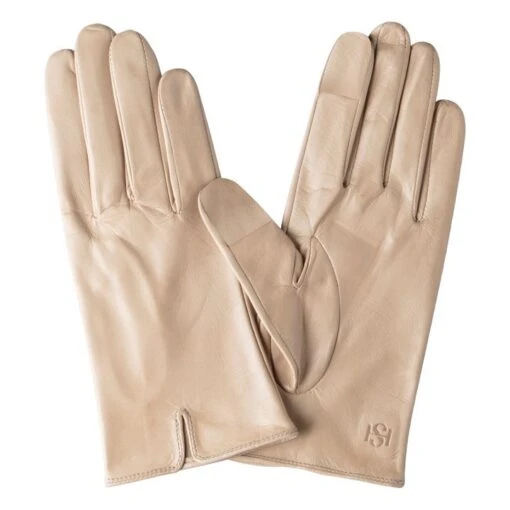 Essentials Leather Gloves | Beige - Image 5