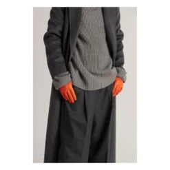 Essentials Long Cashmere Lined Leather Gloves | Orange -Best Cloths Shop unnamed file 3212