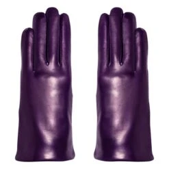 Victoire Lambskin Leather Cashmere-Lined Gloves | Purple
