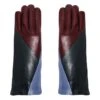 Geometric Lambskin Leather Silk-Lined Gloves | Burgundy
