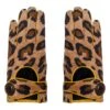Auto Panth Print Suede Silk-Lined Gloves | Leopard