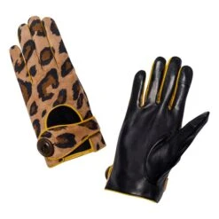 Auto Panth Print Suede Silk-Lined Gloves | Leopard -Best Cloths Shop unnamed file 3233
