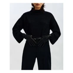 Essentials Cashmere Lined Leather Gloves | Black -Best Cloths Shop unnamed file 3253