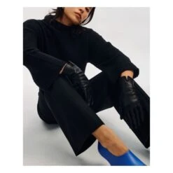 Essentials Cashmere Lined Leather Gloves | Black -Best Cloths Shop unnamed file 3254