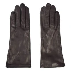 St. Honore Lambskin Leather Silk-Lined Gloves | Black