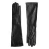 Essentials Long Cashmere Lined Leather Gloves | Black