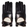 Hollow Lambskin Leather Cashmere-Lined Gloves | Black -Best Cloths Shop unnamed file 3287