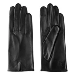 Essentials Leather Gloves | Black