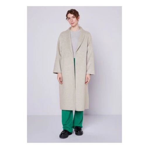 American Vintage Dadoulove Ample Long Wool Coat | Light Eather Grey - Image 2