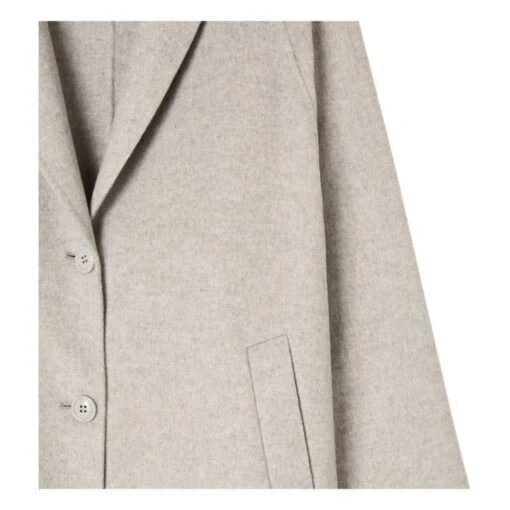 American Vintage Dadoulove Ample Long Wool Coat | Light Eather Grey - Image 4