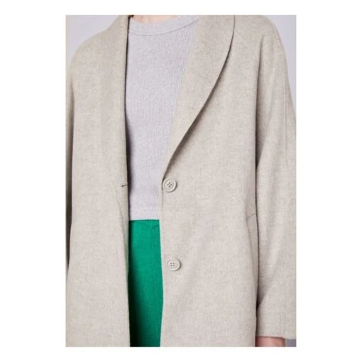 American Vintage Dadoulove Ample Long Wool Coat | Light Eather Grey - Image 5