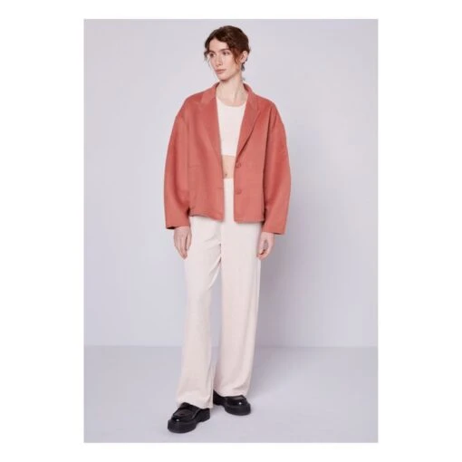 American Vintage Dadoulove Short Wool Coat | Lychee Pink - Image 2