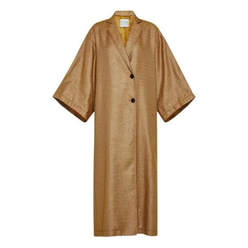 FORTE_FORTE Structured Jacquard Coat | Caramel