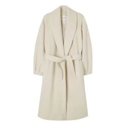 American Vintage Karabay Belted Wool Coat | Ecru