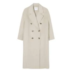 American Vintage Dadoulove Straight Woollen Coat | Oatmeal