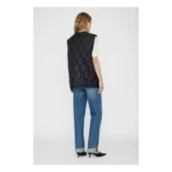 ANINE BING Andy Monogrammed Sleeveless Jacket | Black -Best Cloths Shop unnamed file 374