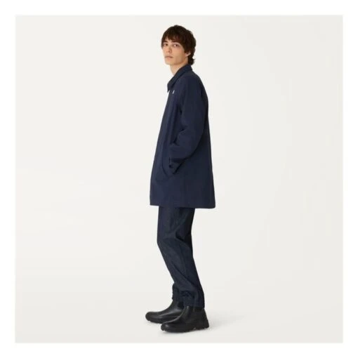 K-Way Benny Bonded Long Jacket | Navy Blue - Image 3