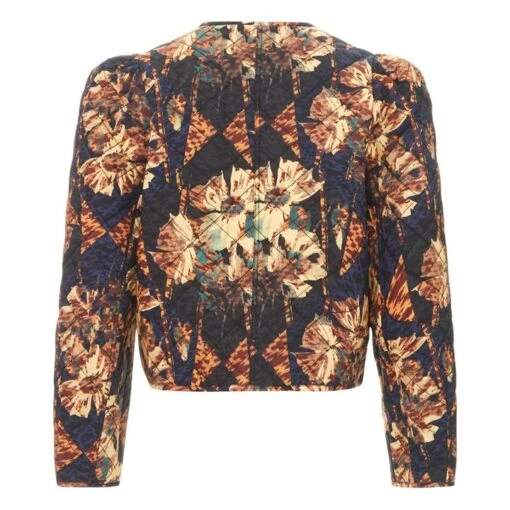 ULLA JOHNSON Clarisse Quilted Jacket | Navy Blue - Image 4