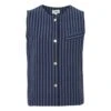 Lipp Sleeveless Striped Jacket | Navy Blue -Best Cloths Shop unnamed file 409